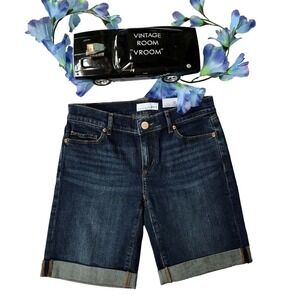 LOFT NWT Dark Wash Bermuda Shorts Women 00/24